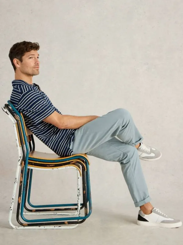 Sutton Organic Chino Trouser in LIGHT BLUE<White Stuff Clearance