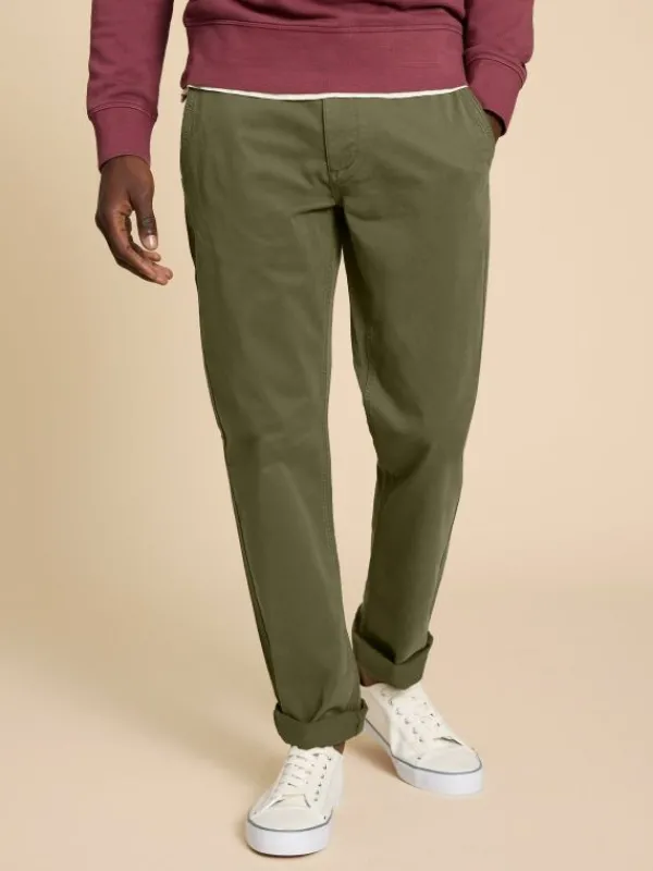 Sutton Organic Chino Trouser in KHAKI GREEN<White Stuff Outlet