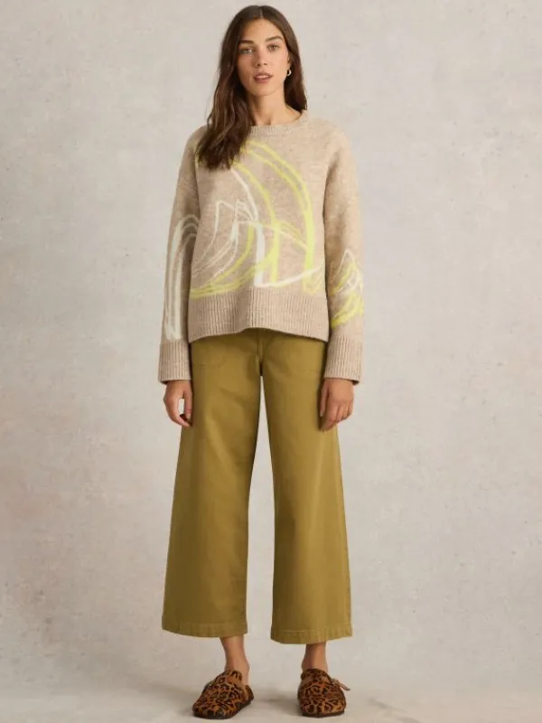 SWIRL JUMPER in NATURAL MULTI<White Stuff Hot
