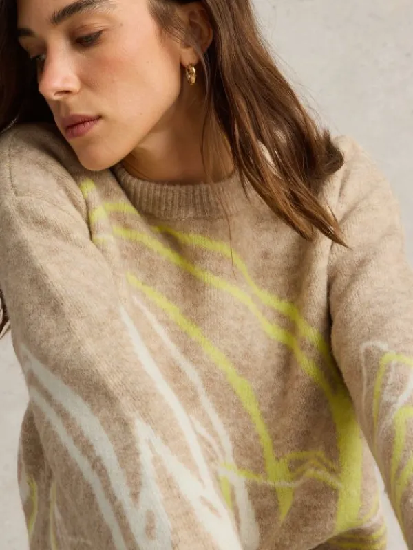 SWIRL JUMPER in NATURAL MULTI<White Stuff Hot