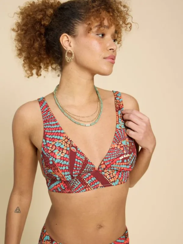 Tabitha Bikini Top in RED PRINT<White Stuff Clearance