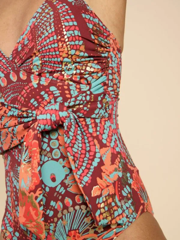 Tabitha Tummy Control Swimsuit in RED PRINT<White Stuff Clearance