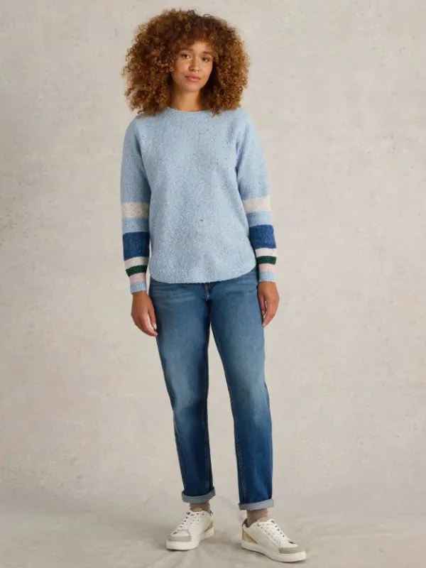 TALIA NEP JUMPER in BLUE MULTI<White Stuff Hot