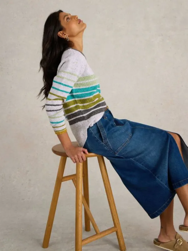 TALIA NEP JUMPER in NATURAL MULTI<White Stuff Sale