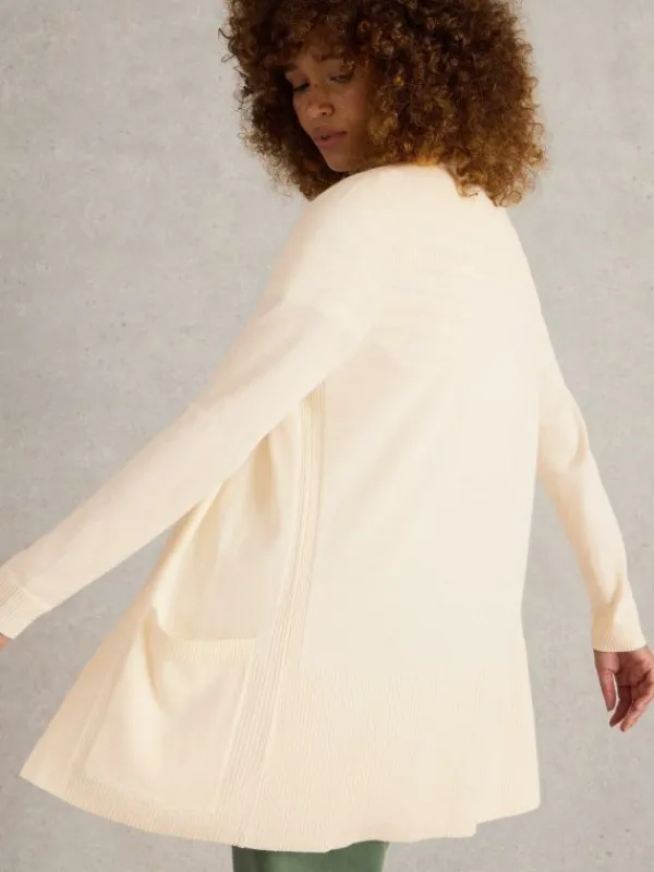TANYA LONGLINE CARDI in LIGHT NATURAL<White Stuff New