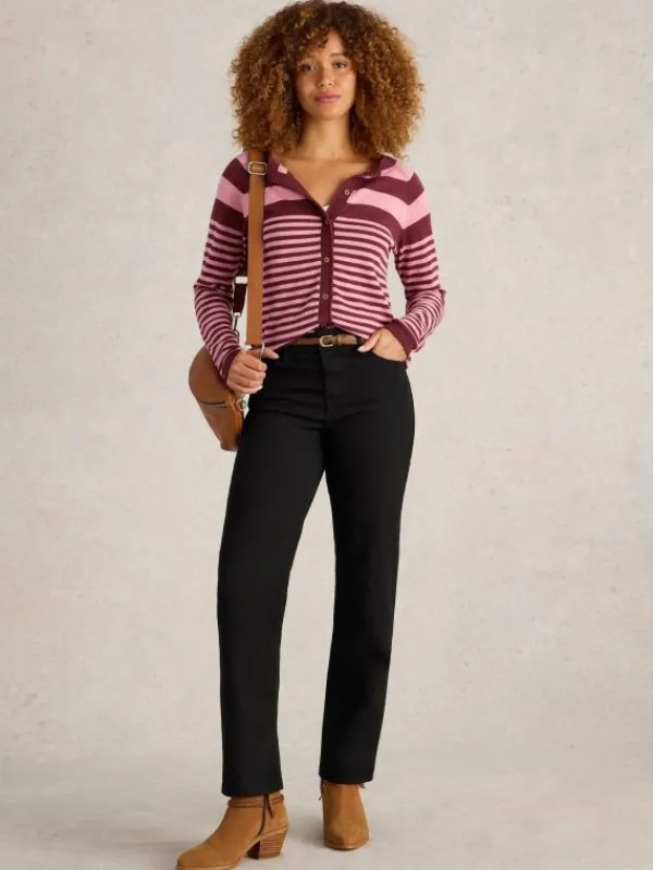 Taylor Full Length Straight Jean in BLACK DENIM<White Stuff Fashion
