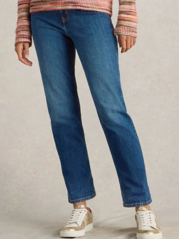 Taylor Straight Jean in MID DENIM<White Stuff Online