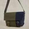Teddy Canvas Messenger Bag in GREEN MULTI<White Stuff Clearance