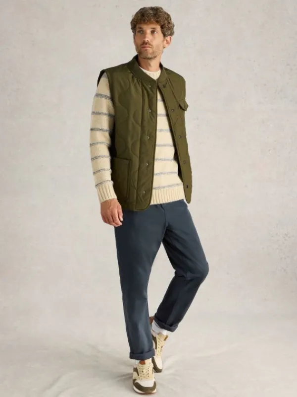 Tenby Quilted Gilet in KHAKI GREEN<White Stuff Clearance