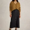 TEXTURED V NECK JUMPER  in BROWN MULTI<White Stuff Fashion
