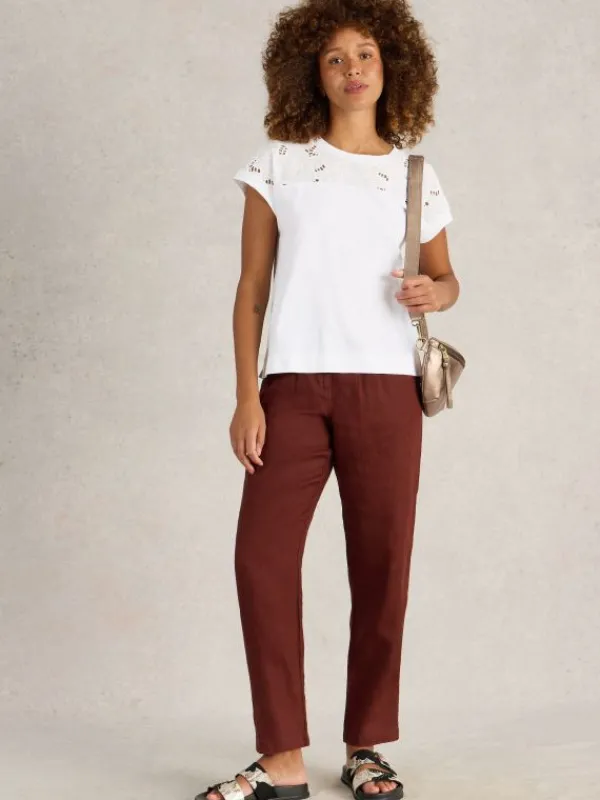 THEA BRODERIE TEE in BRILLIANT WHITE<White Stuff Hot