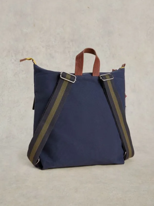 Theo Utility Canvas Backpack in NAVY MULTI<White Stuff Discount