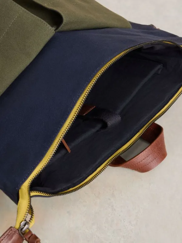 Theo Utility Canvas Backpack in NAVY MULTI<White Stuff Discount