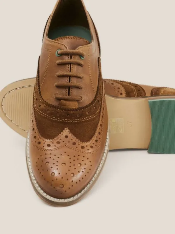 Thistle Leather Lace Up Brogue in DARK TAN<White Stuff Outlet