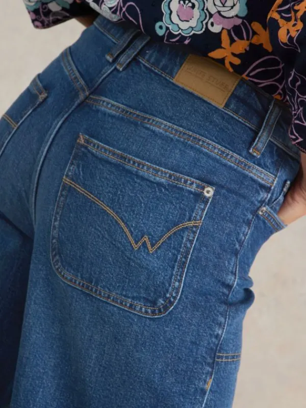 Tia Cropped Wide Leg Jean in DK DENIM<White Stuff Best