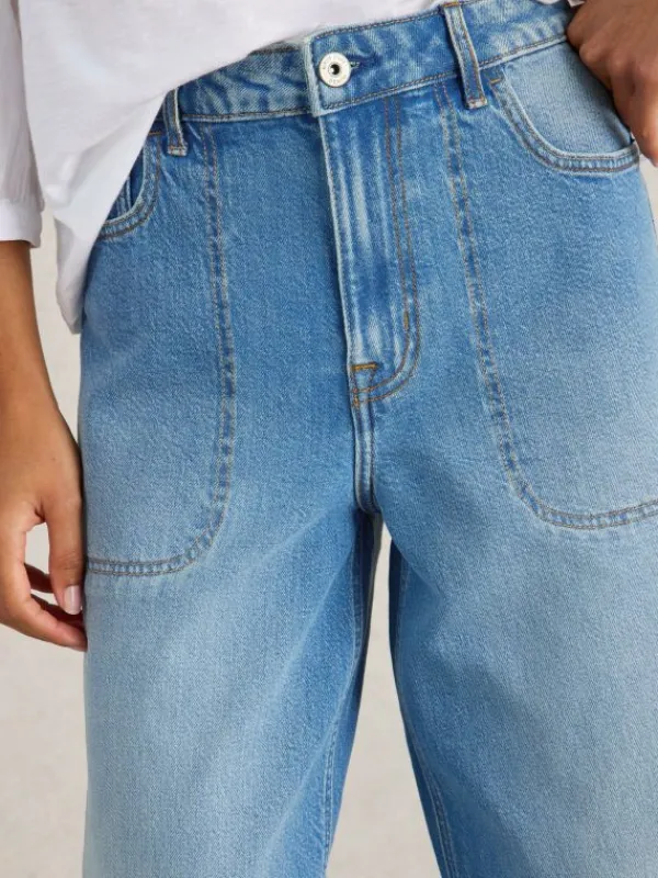 Tia Wide Leg Jean in MID DENIM<White Stuff Hot