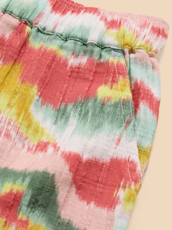 Tie Dye Printed Frill Short in PINK MULTI<White Stuff Sale