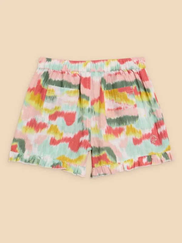 Tie Dye Printed Frill Short in PINK MULTI<White Stuff Sale