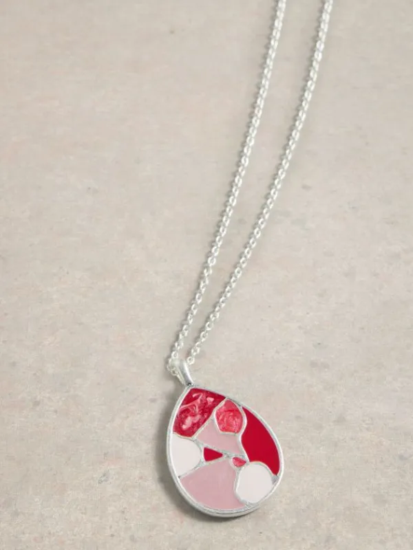 Tile Drop Mosaic Necklace in PINK MULTI<White Stuff Fashion