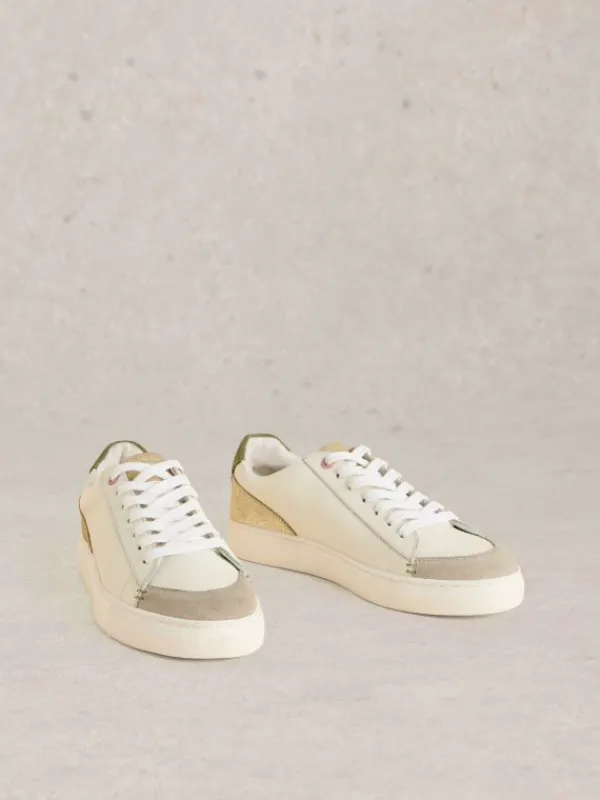 Toni Leather Flat Trainer in WHITE MULTI<White Stuff Fashion