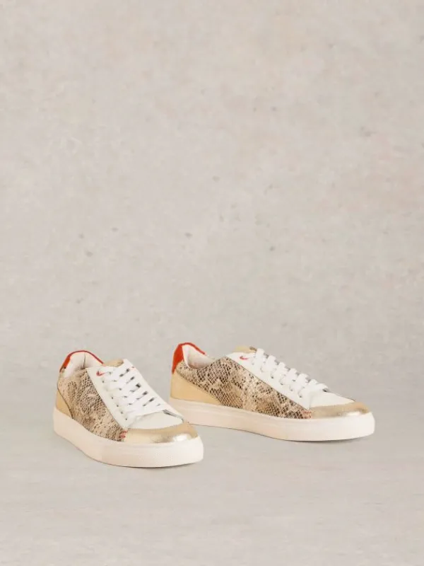 Tori Leather Trainer in NATURAL MULTI<White Stuff Outlet