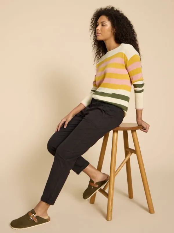 Twister Chino Trouser in PURE BLACK<White Stuff Best