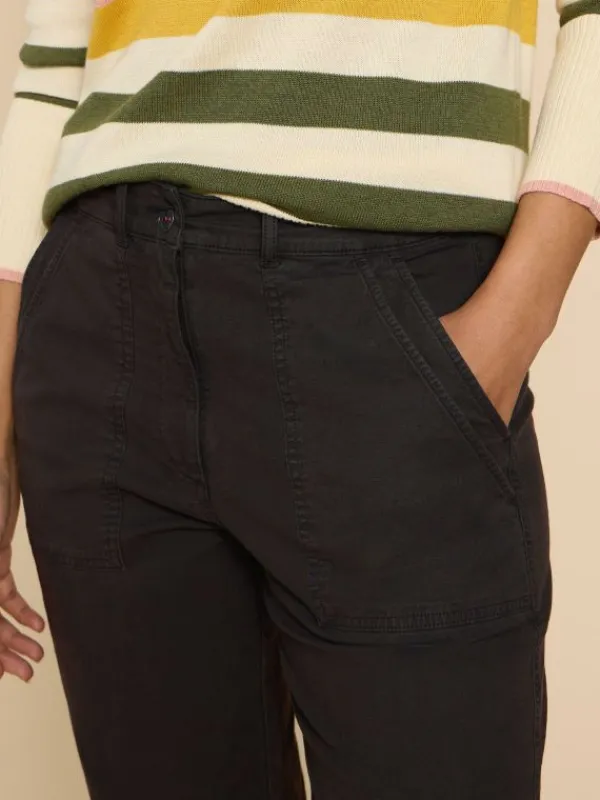 Twister Chino Trouser in PURE BLACK<White Stuff Best