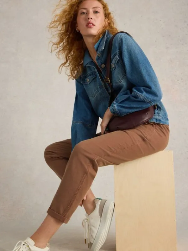 Twister Full Length Chino Trouser in DARK TAN<White Stuff Outlet