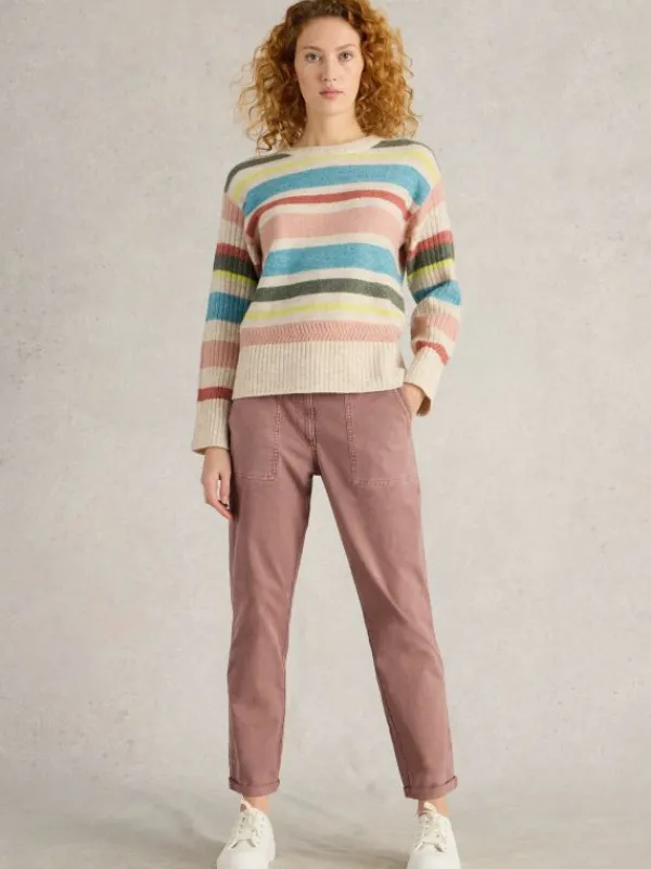 Twister Full Length Chino Trouser in DUSTY PINK<White Stuff Discount