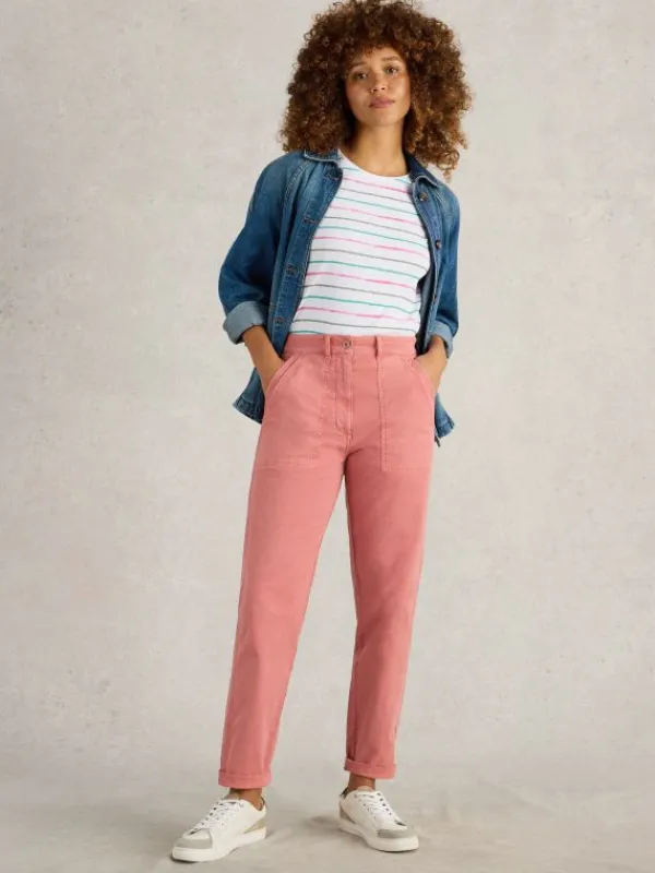 Twister Full Length Chino Trouser in MID RED<White Stuff Outlet