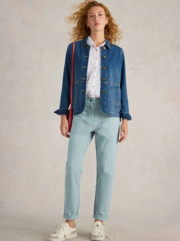 Twister Full Length Chino Trouser in LIGHT BLUE<White Stuff Hot