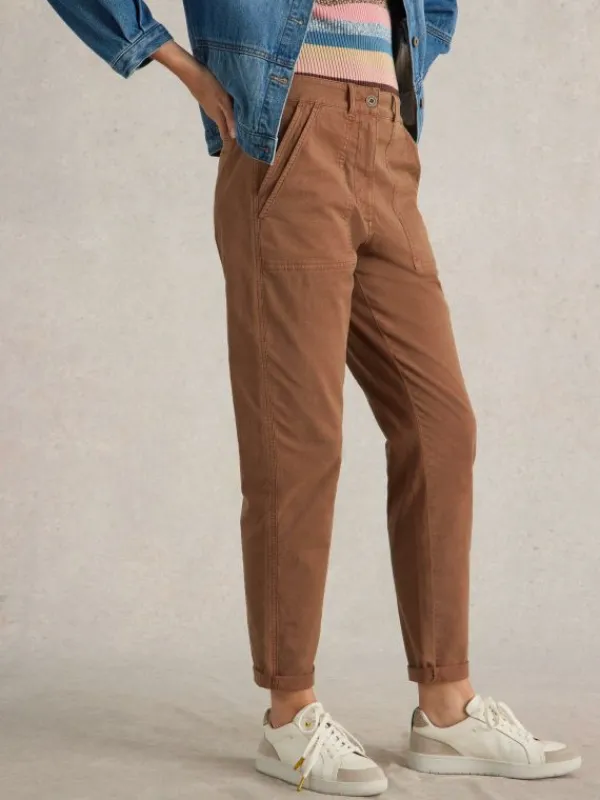 Twister Full Length Chino Trouser in DARK TAN<White Stuff Outlet