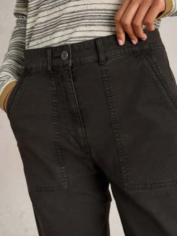 Twister Full Length Chino Trouser in PURE BLACK<White Stuff New