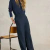 Una Tweedy Wide Leg Trouser in NAVY MULTI<White Stuff New