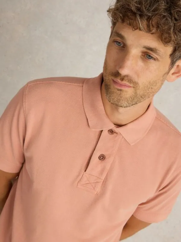 Utility Polo in MID PINK<White Stuff Hot