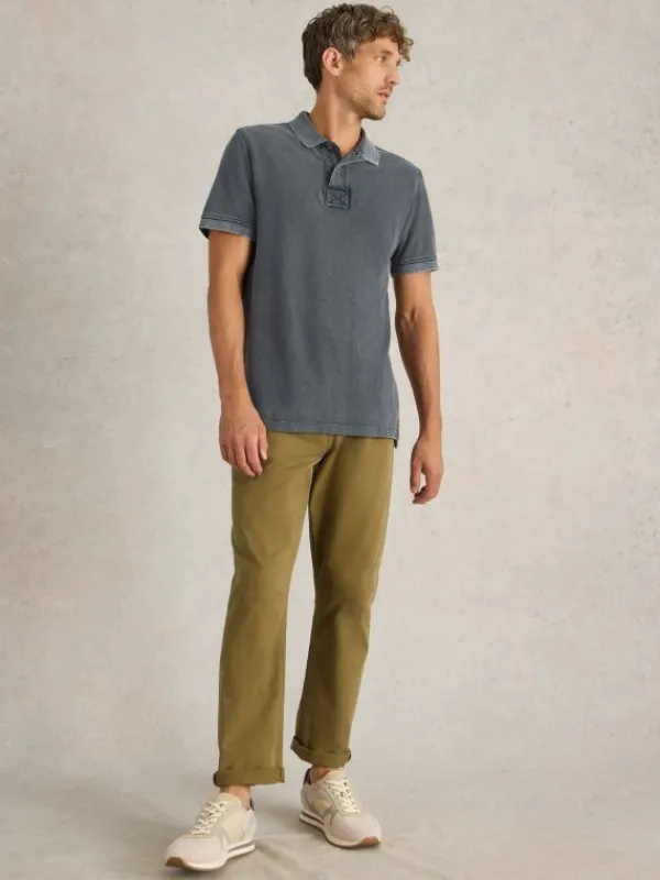 Utility Polo in WASHED BLACK<White Stuff Clearance