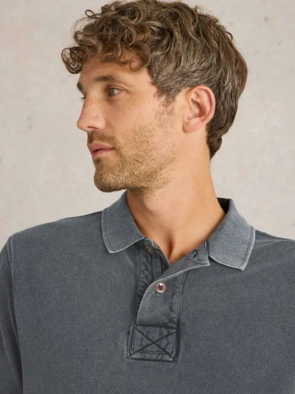 Utility Polo in WASHED BLACK<White Stuff Clearance