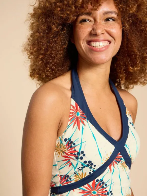 Valley Tummy Control Tankini Top in IVORY MULTI<White Stuff Online
