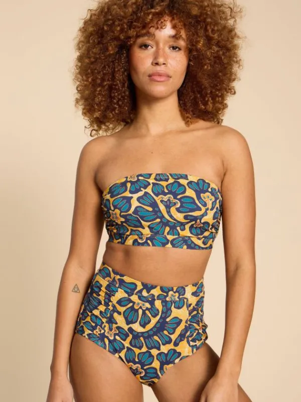 Verity Bandeau Bikini Top in YELLOW MULTI<White Stuff Best