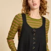 Viola Crop Linen Dungaree in PURE BLACK<White Stuff Outlet