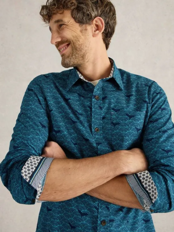 Waves Printed Shirt in BLUE PRINT<White Stuff Best