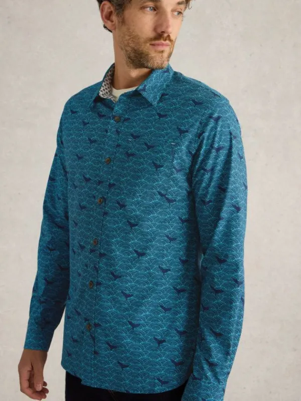 Waves Printed Shirt in BLUE PRINT<White Stuff Best
