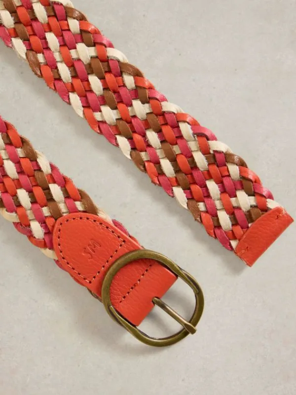 Weave Belt Leather in RED MULTI<White Stuff Online