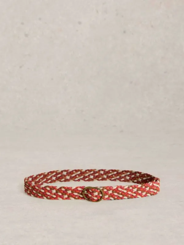 Weave Belt Leather in RED MULTI<White Stuff Online