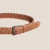 Weave Leather Belt in MID TAN<White Stuff Hot