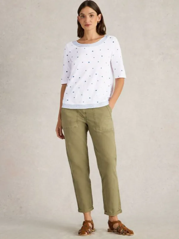 WEAVER EMBROIDERED TOP in WHITE MULTI<White Stuff New