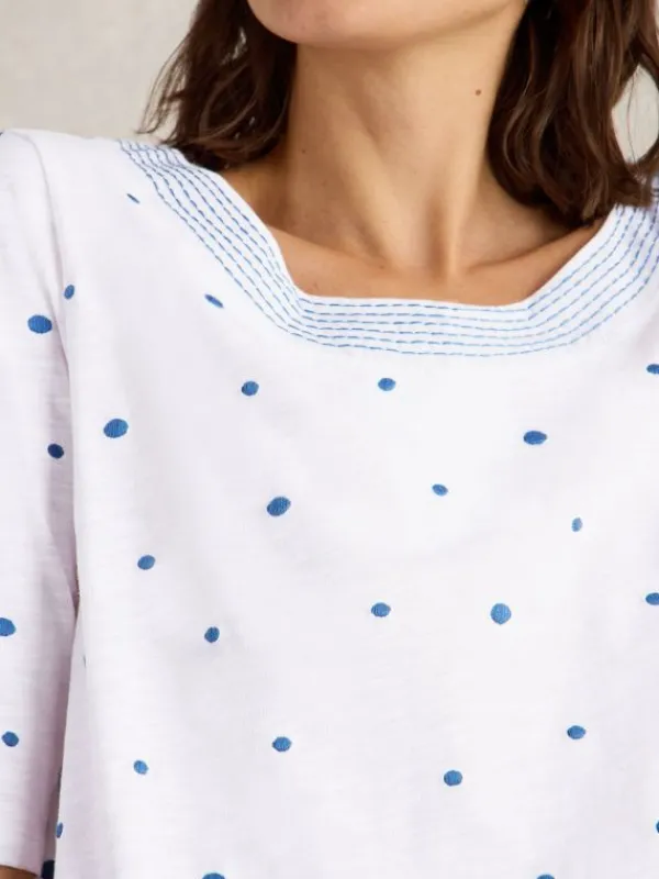 WEAVER EMBROIDERED TOP in WHITE MULTI<White Stuff New