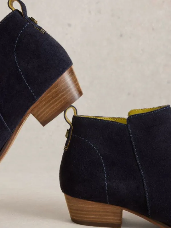 Wide Fit Suede Ankle Boot in DARK NAVY<White Stuff Fashion