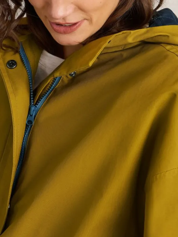 Winnie Waterproof Coat in DARK CHARTREUSE<White Stuff Outlet